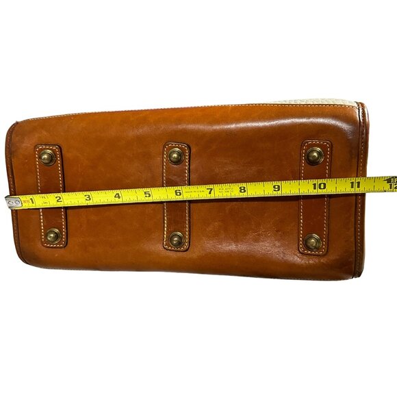 VTG Dooney & Bourke tan pebble leather brown leather trim purse NO LONG STRAP - Picture 9 of 11